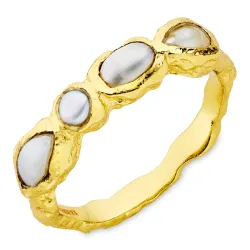 Perle Ring aus vergoldetes Messing - Eliné