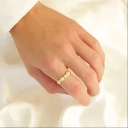 Perle Ring aus vergoldetes Messing - Eliné