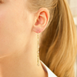 lange ketten ohrringe in vergoldetes Messing - Eliné