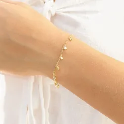 Perle Armband aus vergoldetes Messing - Eliné