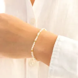 Perle Armband aus vergoldetes Messing - Eliné