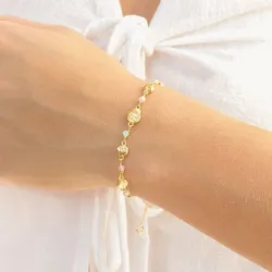 mehrfarbigem Armband aus vergoldetes Messing - Eliné