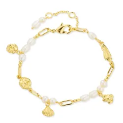 Perle Armband aus vergoldetes Messing - Eliné