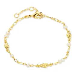 Perle Armband aus vergoldetes Messing - Eliné