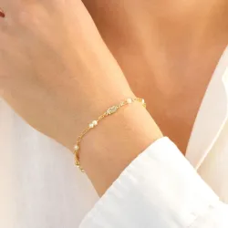 Perle Armband aus vergoldetes Messing - Eliné