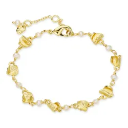 Perle Armband aus vergoldetes Messing - Eliné