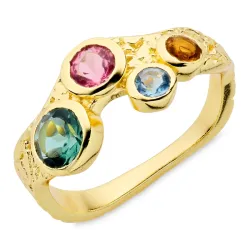 mehrfarbigem Ring aus vergoldetes Messing - Eliné