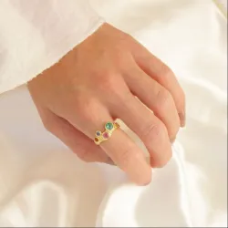 mehrfarbigem Ring aus vergoldetes Messing - Eliné