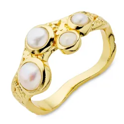 Perle Ring aus vergoldetes Messing - Eliné