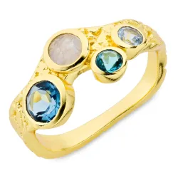 Blautopas Ring aus vergoldetes Messing - Eliné