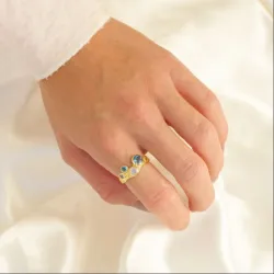 Blautopas Ring aus vergoldetes Messing - Eliné