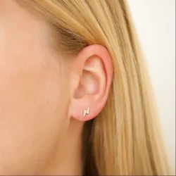 Blitz Ohrringe in vergoldetes Messing - Eliné