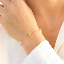 Perle Armband aus vergoldetes Messing - Eliné