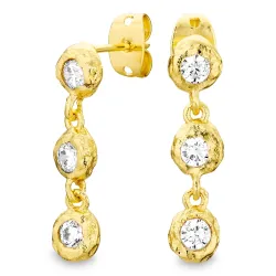 Zirkon Ohrringe in vergoldetes Messing - Eliné