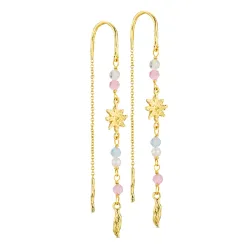 lange Stern ketten ohrringe in vergoldetes Messing - Eliné