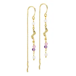 lange ketten ohrringe in vergoldetes Messing - Eliné