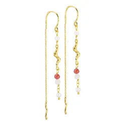 lange ketten ohrringe in vergoldetes Messing - Eliné