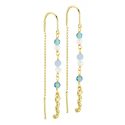 lange ketten ohrringe in vergoldetes Messing - Eliné