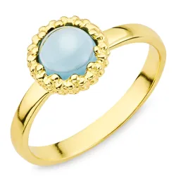 dunkelblauem Bergkristall Ring aus vergoldetes Messing - Eliné