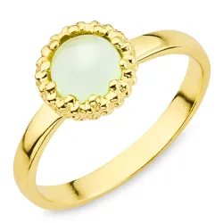 hellgrünem Bergkristall Ring aus vergoldetes Messing - Eliné