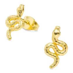 Schlange Ohrringe in vergoldetes Messing - Eliné