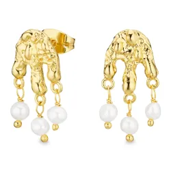 Perle Ohrringe in vergoldetes Messing - Eliné