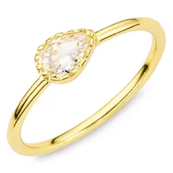 Zirkon Ring aus vergoldetes Messing - Eliné