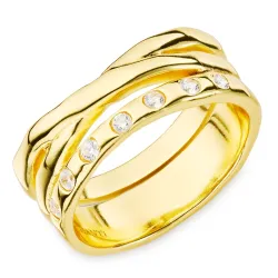 Zirkon Ring aus vergoldetes Messing - Eliné