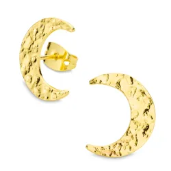 Mond Ohrstecker in vergoldetes Messing - Eliné