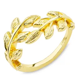 Blatt Ring aus vergoldetes Messing