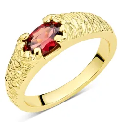 Granat Ring aus vergoldetes Messing - Eliné
