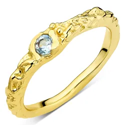 blauem Bergkristall Ring aus vergoldetes Messing - Eliné