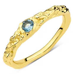 dunkelblauem Bergkristall Ring aus vergoldetes Messing - Eliné