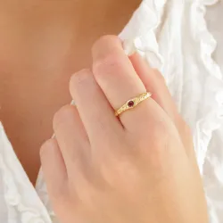 Granat Ring aus vergoldetes Messing - Eliné