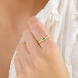 grünem Bergkristall Ring aus vergoldetes Messing - Eliné