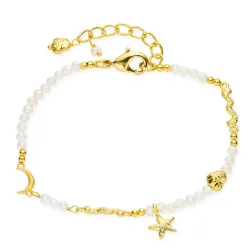 Perle Armband aus vergoldetes Messing - Eliné