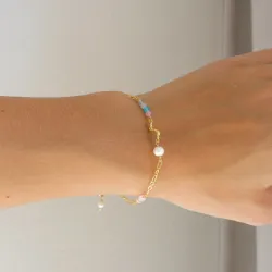 mehrfarbigem Armband aus vergoldetes Messing - Eliné