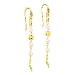 Perle Ohrringe in vergoldetes Messing - Eliné