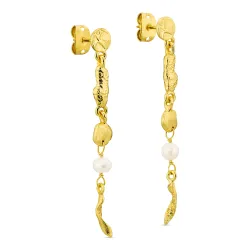 Perle Ohrringe in vergoldetes Messing - Eliné