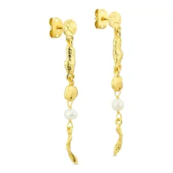 Perle Ohrringe in vergoldetes Messing - Eliné
