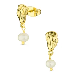 Perle Ohrringe in vergoldetes Messing - Eliné