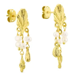 Perle Ohrringe in vergoldetes Messing - Eliné