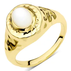 Perlmutt Ring aus vergoldetes Messing - Eliné