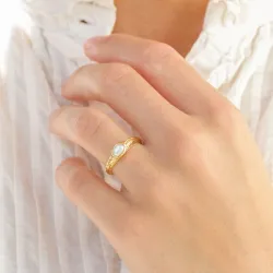 künstliche Perle Ring aus vergoldetes Messing - Eliné