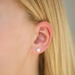 5 mm Perle Ohrstecker in versilbertes Messing - Eliné