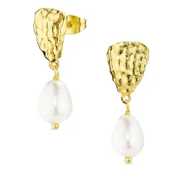 Perle Ohrringe in vergoldetes Messing - Eliné