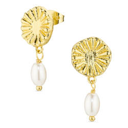 Perle Ohrringe in vergoldetes Messing - Eliné