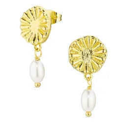 Perle Ohrringe in vergoldetes Messing - Eliné