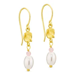 rosa Ohrringe in vergoldetes Messing - Eliné