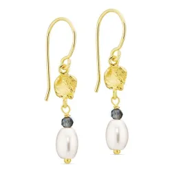 Perle Ohrringe in vergoldetes Messing - Eliné